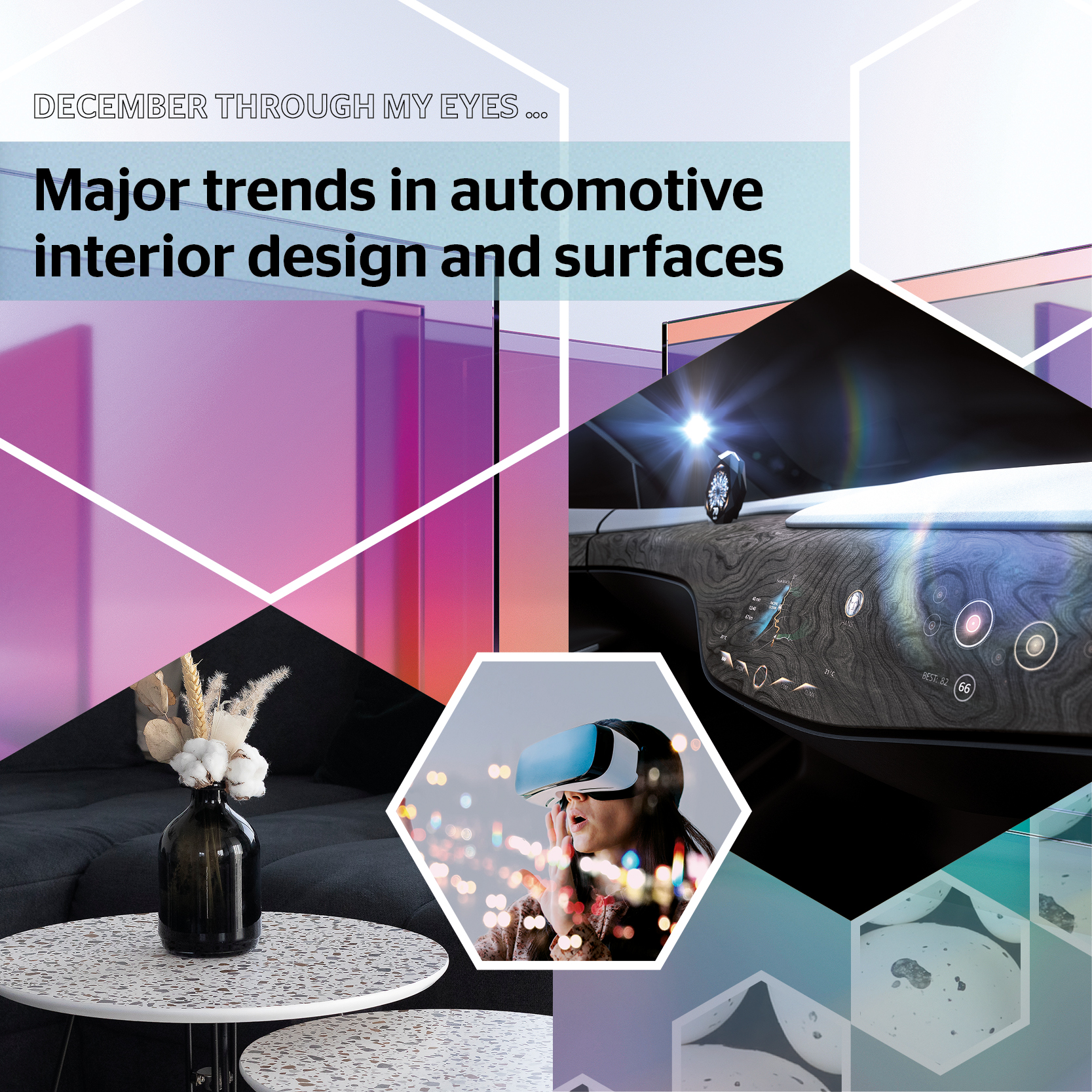 A text "Major trends in automotive interior design and surfaces" 